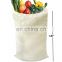 Lightweight Durable Reusable Grocery Tote Bags, Multipurpose Muslin Bags with Drawstring