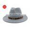 13colors Wholesale Felt Fedora Hats Unisex Women Panama Hats with Leopard Band for Man