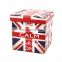 RTS Factory Wholesale Modern living room furniture Printing PVC Leather The Union Jack Storage Ottoman