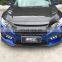 Body parts car grills 2016 honeycomb car front Grille spoiler for Honda civic 2016