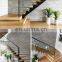 Custom Size Straight Interior Wooden / Glass Tread Stairs Staircase Modern Escalera