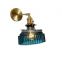 Living Room Luxury Blue Wall Lamps Creative Sconce Golden Hotel Luxury Bedside Wall LED Glass Wall Lamp