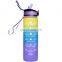 Amazon Sales BPA Free 1 L Drinkware Motivational Water Bottle Botella De Agua Motivacional Water Bottle With Straw and Time Mark