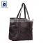 Huge Demand on Wholesale Zip Closure Type Fashion Women Genuine Leather Shopper Bag with Cotton Lining Material