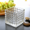 High Quality Popular Selling Embossed Clear Glass Square Flower Pot Vase Transparent Crystal Candle Holder