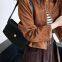 Luxi early autumn new retro stand up collar buckle suede jacket women's Hong Kong style short motorcycle jacket top