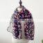 Hot Selling Charm Beautiful Small Flower Printed Polyester Long Fashion Girls Scarf