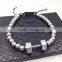 Export Quality Pretty bead stretch bracelet with charm fit life 316l stainless steel dumbbell bracelets, fit life