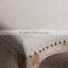 Home furniture Weathered wood Studded Beige Dining Chair