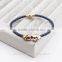 2016 Best Seller Custom Size Magnetic Clasp Punk Genuine Leather North Skull Bracelet