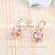 New Fashion 18K Gold Filled Pink kundan Zircon Gems Necklace Earrings Jewelry Set