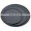 anti scratch fiberglass bottom rubber non slip round serving tray