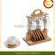 Cup Set With Bamboo Holder &coaster