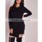 plus size chain hem midi dress in black for fat women