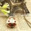 Ladybird Watch Simple Round Antique Bronze Round Pocket Watch Necklace Pendant Ladybird Watch
