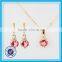 18k gold plated saudi arabia pink earring necklace african beads jewelry set