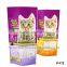 matte quad-seal pet food packaging bags with side gusset