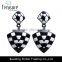 korean fashion accessories black and white triangle drop earrings jewelry for women fashion jewelry