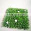 Best quality competitive price Artificial boxwood grass turf with flowers plastic grass mat for wall decoration