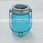 Blue Frosted Glass Solar Led Light Jar for Garden Decoration