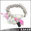 Easam Low Price Metal Chain Rhinestone Flower Charming Stainless Steel Bracelet