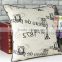 hot style mediterranean style English printing Eiffel Towe cushion cover Cloth art household cotton and linen hold pillow