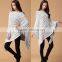 2015 new Europe autumn/winter Tassel bat sleeve hollow out female knit striped blouse sweater                        
                                                Quality Choice
