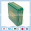Small green pressed powder tin box for lady cosmetic