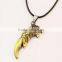 Popular Personality Stainless Steel Bronze Wolf Tooth Pendants Necklace