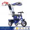 Rubber wheels tricycle kids / kids folding tricycle with control lever / three wheels baby pram tricycle for 2 years
