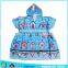 Velour printed Pink buttefly poncho towel baby robe pink baby towel robe