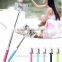 Mini wired selfie stick with cable, colorful wireless bluetooth selfie stick monopod
