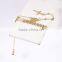 Fashion latest design gold plated beads long chain cross pendant necklace