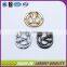 Beautiful shiny plating custom sewing metal badge for clothing