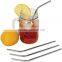 Hot Sale Stainless Steel straws for drink 6 Pcs with 2 Cleaner brush Cleaning Brush Included