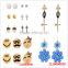 Female layers crystal claw chain earring