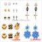 Female layers crystal claw chain earring