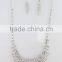 fashion new design multi layers rhinestone necklaces set white