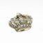 Minas Bridal Vtg Style Antique Clear Rhinestone Crown Shoe Clips