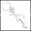 Custom stainless steel clothes hanger shape Key Chain with low moq manufacturer
