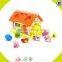 wholesale educational wooden shape sorting box toy, funny Wooden sorting box toy, colorful wooden sorting box toy W12D017
