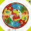 Wholesale cute wooden numbers clock jigsaw toy educational wooden numbers clock jigsaw useful preschool baby puzzle W14B040