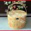 Strong bamboo storage basket with handle