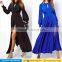 Vintage Retro Long Sleeve Side Slit Ladies Fashion Plus Size Evening Maxi Dresses With Picture