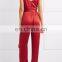 Fashion Women Spaghetti Strap Red Satin Jumpsuit Pants Romper Outfit