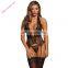 China Manufactures Latex Women Black Bustier Lingerie Set