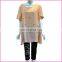 lace bell sleeves sequined duplex printing casual chiffon lady blouse