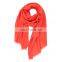 100% Mercerized Wool Twill Weave Plain Color Shawl Worsted Wool Autumn Winter Ladies Warm Scarf