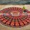 Indian Bohemian Hippie Mandala Roundie Tapestries 72" Round With Pom-Pom Lace Wall Hanging Yoga Mat Table Cover Beach Decor Dorm