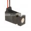 Normally open carefully selected materials latching miniature solenoid operated valve
